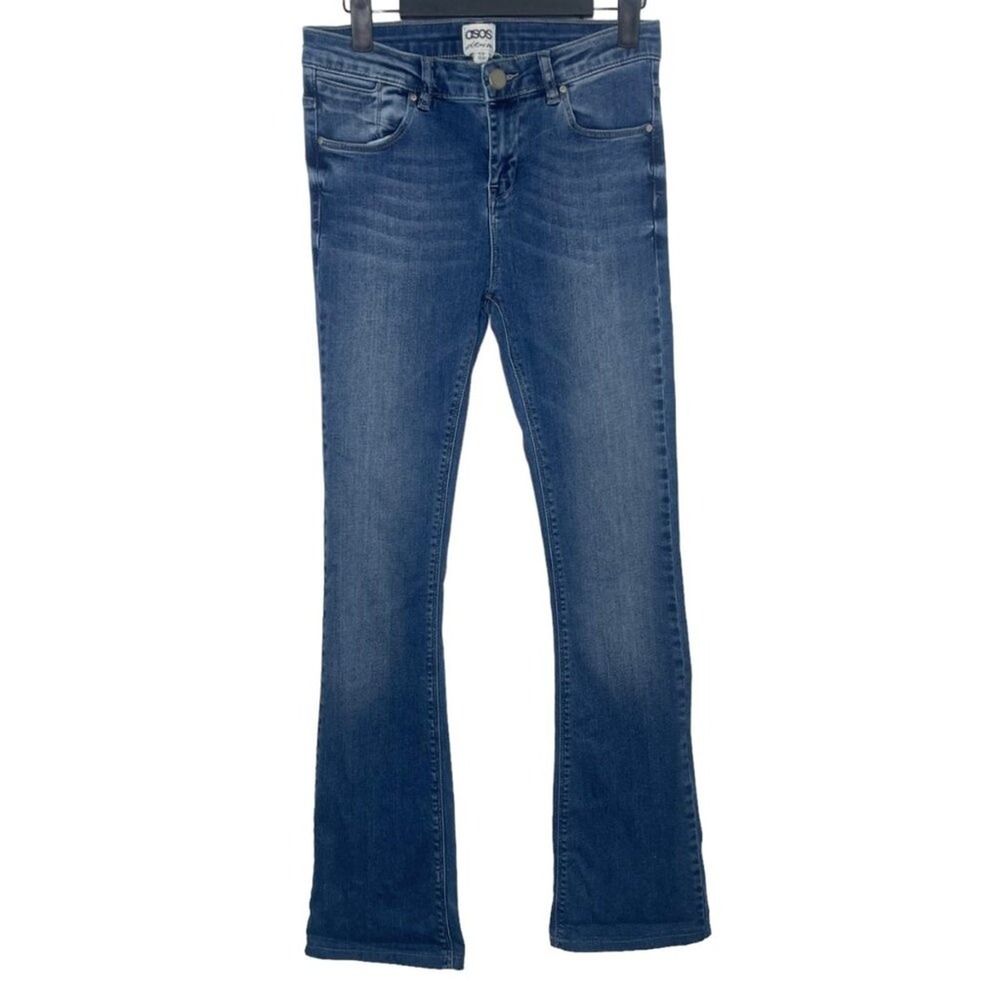 ASOS Denim Womens Blue Bootcut Jeans W26 L32 Stretch Medium Wash Mid Rise